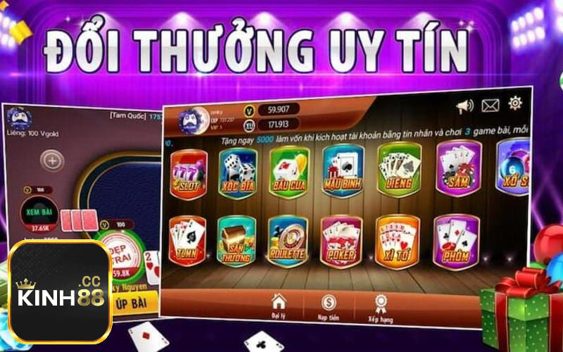 Trải nghiệm các thể loại game bài đổi thưởng tại Kinh88